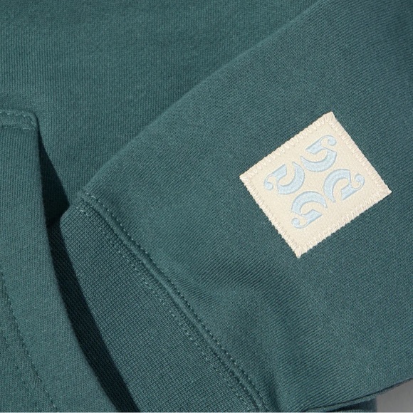 New & Limited! Glossier Embroidered Sage Green Hoodie Sweatshirt Size Medium NWT - Picture 3 of 7